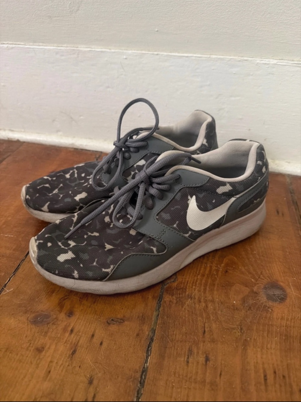 Nike Gray and White Camouflage Sneakers